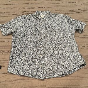 Men's navy and White Floral Shirt